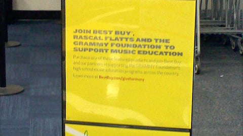 Best Buy 'Give Harmony' Stanchion Sign