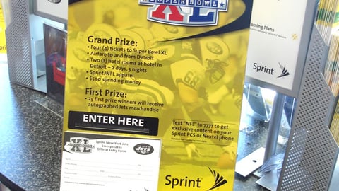 Sprint Sweepstakes Counter Sign