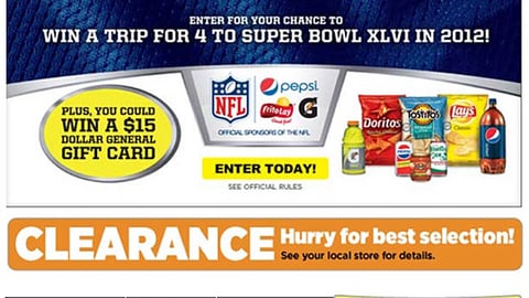 Dollar General PepsiCo Super Bowl Email
