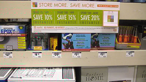 Home Depot 'Ultimate Storage Event' Shelf Sign