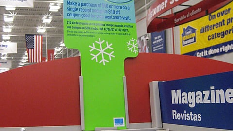 Lowe's Post-Holiday Checkout Sign