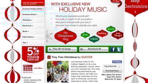Target 'Holiday Music' Website