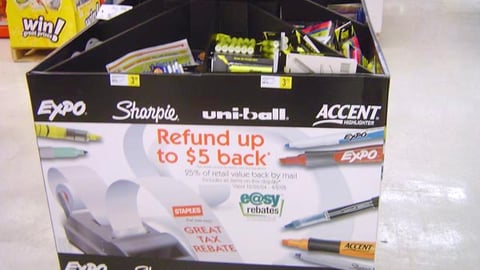 Staples Easy Rebates Dump Bin
