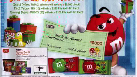 Rite Aid M&M's Sweeps Feature