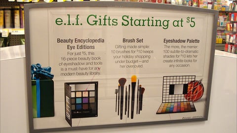Target 'e.l.f Gifts' Sign