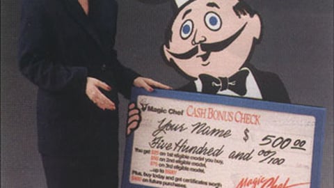 Magic Chef Cash Bonus Check Standee