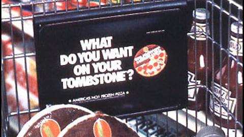 Tombstone Pizza Cart Sign