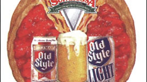 Old Style Beer/Suparossa Pizza Display