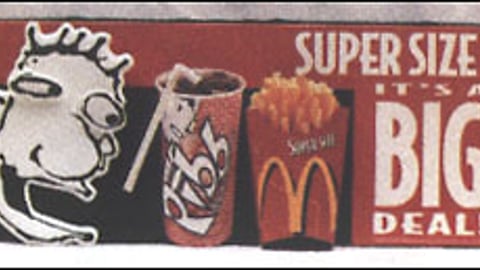Coca-Cola Super Size with Pibb Menu Frame Hanger