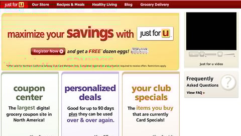 Safeway 'Just For U' Website