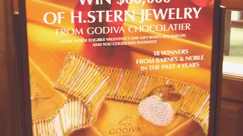 Barnes & Noble Godiva Stanchion Sign