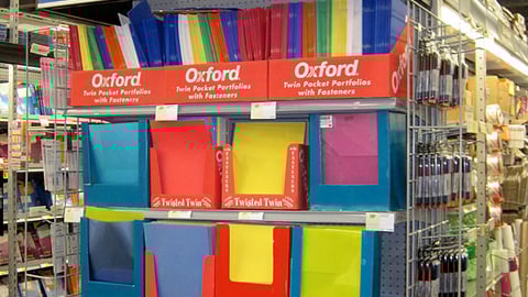 Staples 'New Semester. Great Savings' Folders Endcap