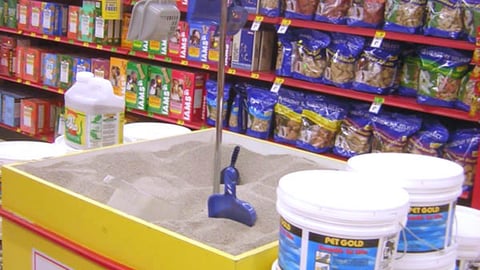 Petco Pet Gold Kitty Litter Display