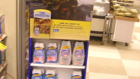 Tums Firefighter Floorstand