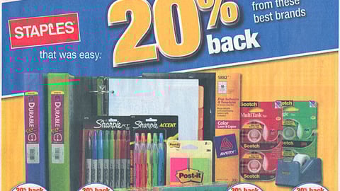 Staples '20% Back' Circular Cover