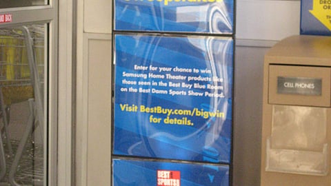 Best Buy 'Big Win' Stanchion Sign 