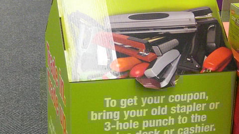 Staples 'Trade In. Trade Up' Standee