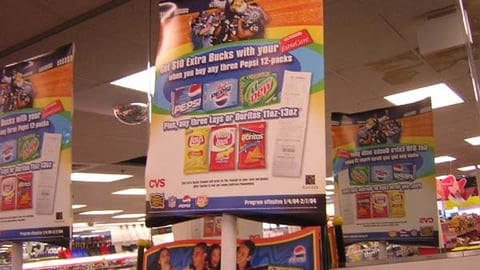 Pepsi/CVS Super Bowl Rebate Sign