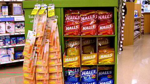 Halls 'Every Drop Makes a Difference' Pallet Display