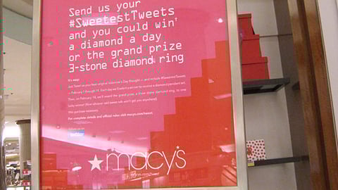 Macy's 'Sweetest Tweets' Contest Stanchion Sign