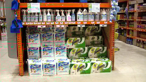 Home Depot Cleaning Products Endcap