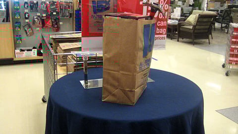 Sears Brown-Bag Sale Table Display