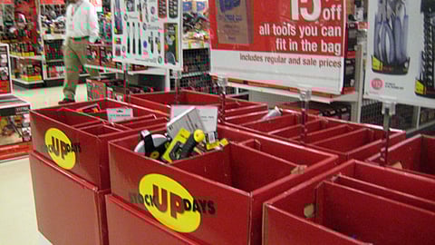 Sears Brown-Bag Sale Dump Bins
