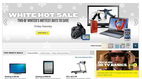 Best Buy 'White Hot Sale' Home Page Leaderboard Ad