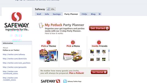 Safeway 'My Potluck' Facebook Page