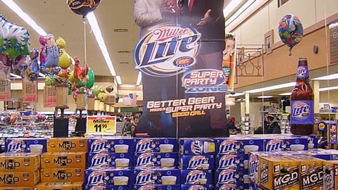 Miller Super Bowl Party Zone Lobby Display