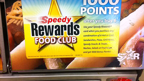 Speedway 'Speedy Rewards Food Club' Cling
