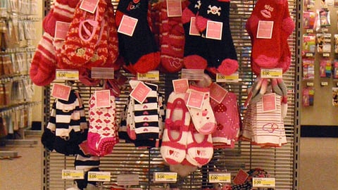 Target 'Love Sweet Savings' Sock Display