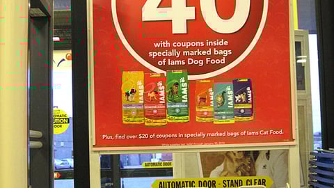 PetSmart Iams Coupon Stanchion Sign