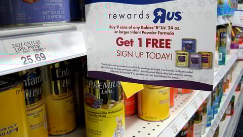 Babies "R" Us Formula Incentive Shelf Talker