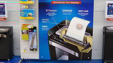 Staples Shredder Center Sign