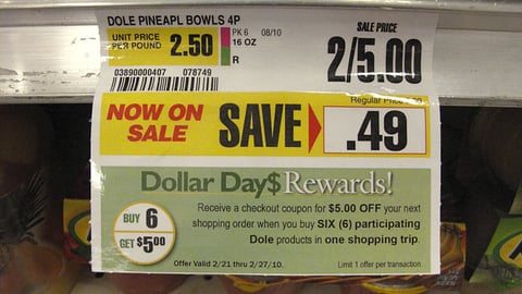ShopRite 'Dollar Days' Shelf Label 