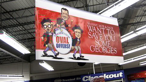 Pep Boys 'Oval Offers' Ceiling Banner