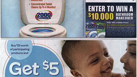 2000 Flushes Football/Walgreens Baby Care FSIs
