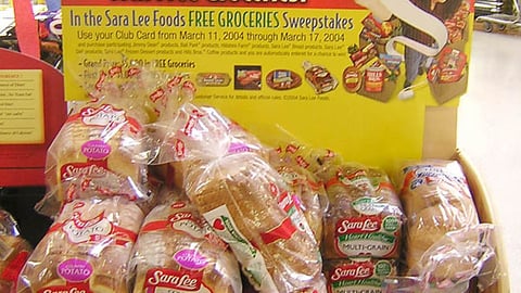 Sara Lee "Win Free Groceries" Floorstand