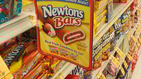 Nabisco Newtons Bars Shelf Sign