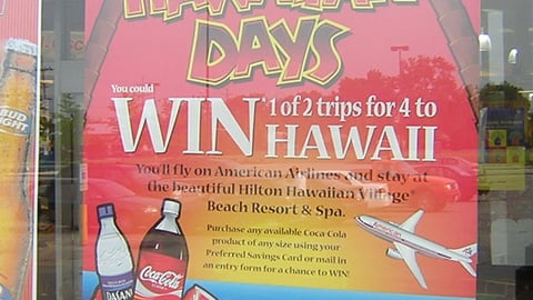 Albertsons/Coke 'Hawaiian Days' Window Cling