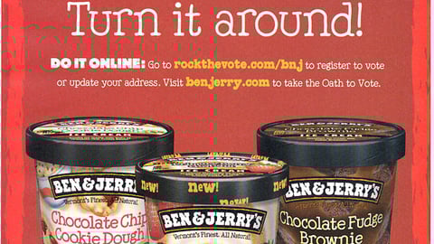 Ben & Jerry 'Rock the Vote' FSI