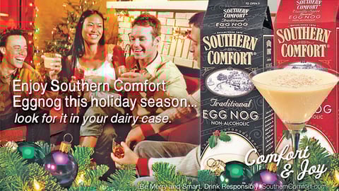 Southern Comfort Egg Nog Shelf Talker