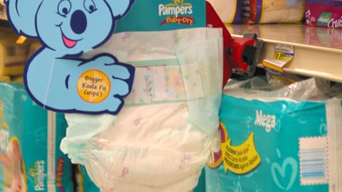 Pampers Baby Dry Shelf Sign and Sample