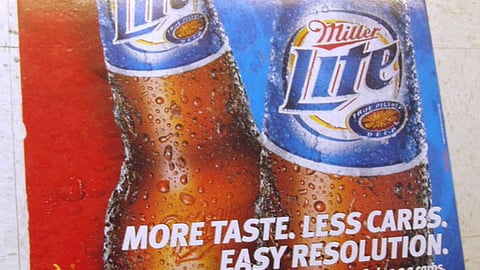Miller Lite "Less Carbs" Floor Cling