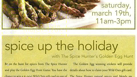 Wild Oats/Spice Hunter/"Taste of Spring" Feature