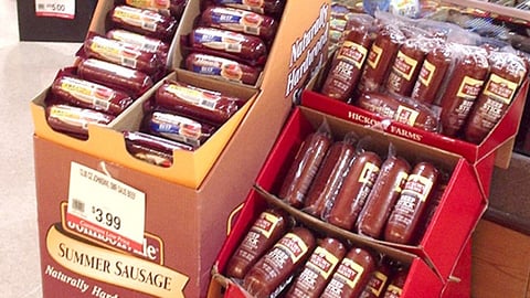 Hickory Farms Sausage Floorstands