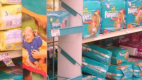 Pampers Wipes Repositionable Shelf Unit