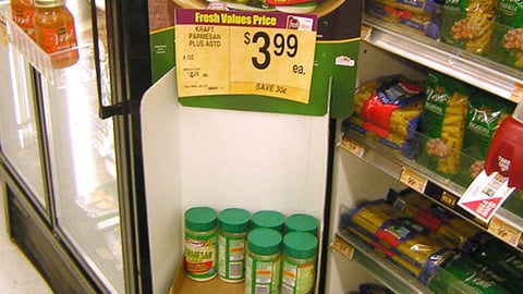 Kraft Parmesan Cheese Produce Offer Floorstand