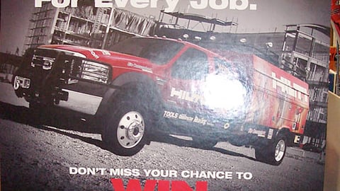 Hilti Site Commander Truck Sweeps Sign